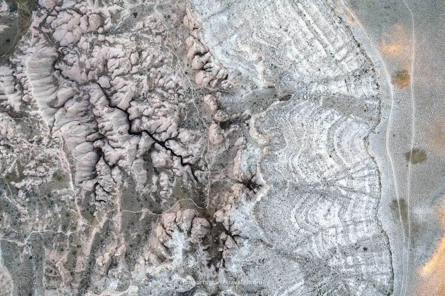The rugged fairy terrain seen from above