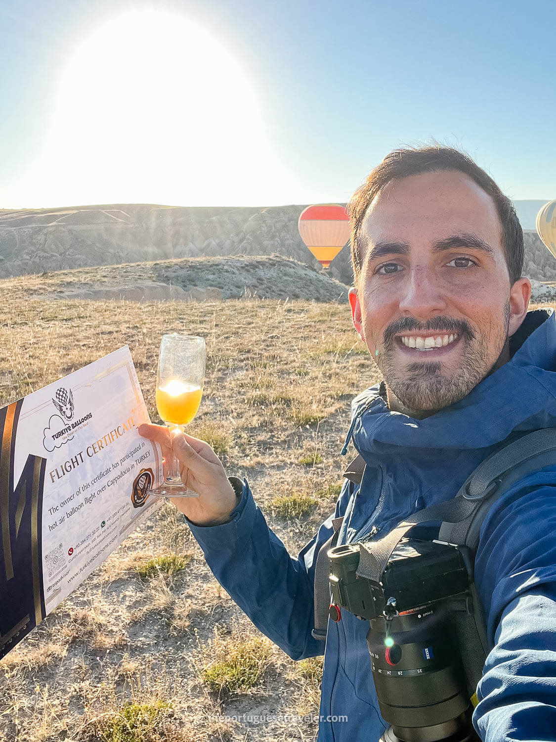 Me with the flight certificate after flying