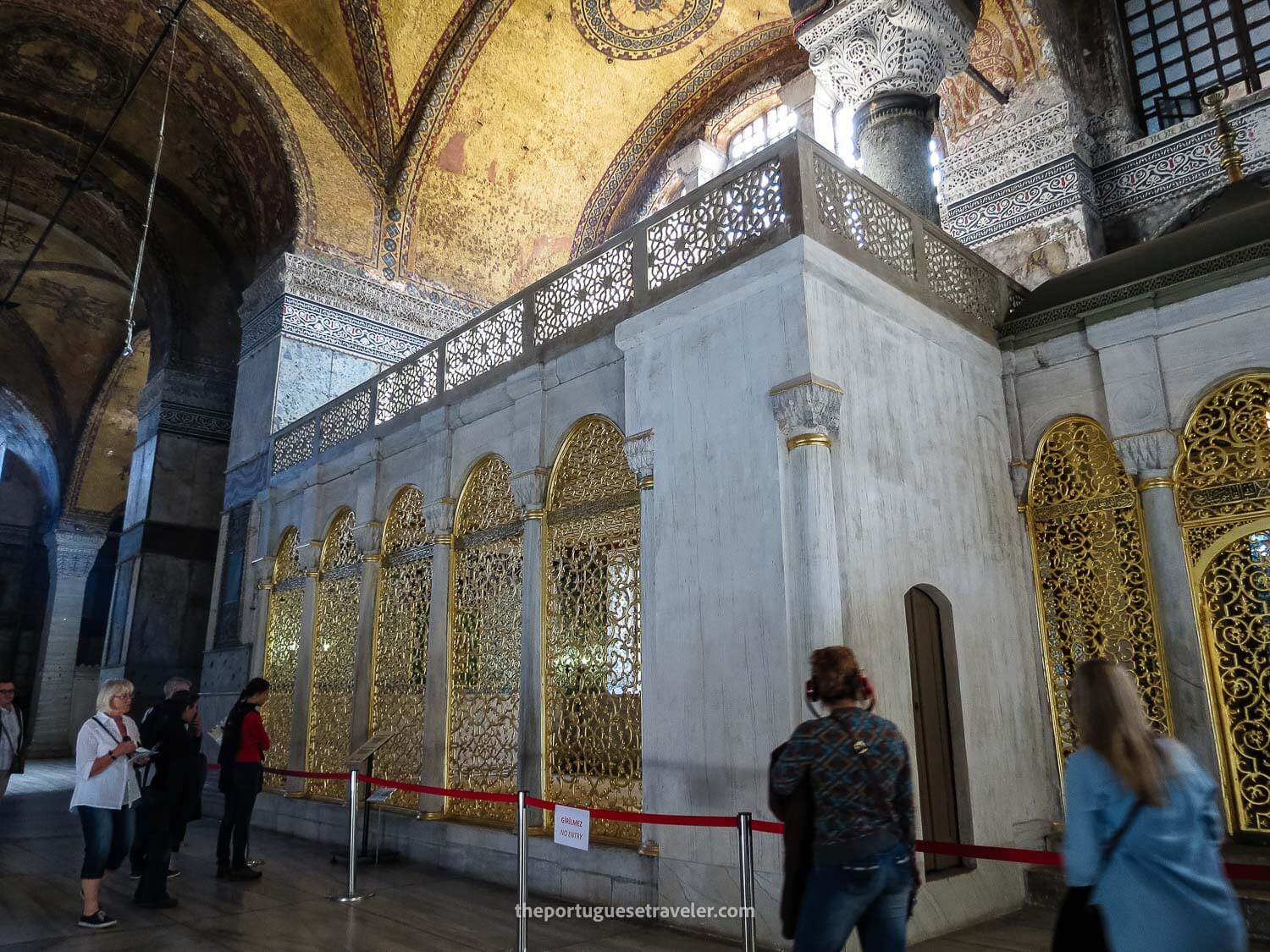 An Ottoman praying pavillion inside Hagia Sophia
