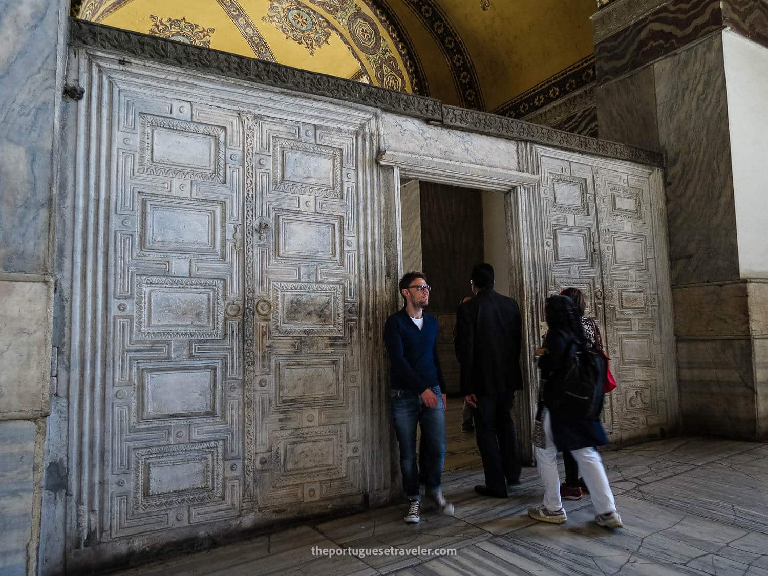 The marble gate in the Hagia Sophia