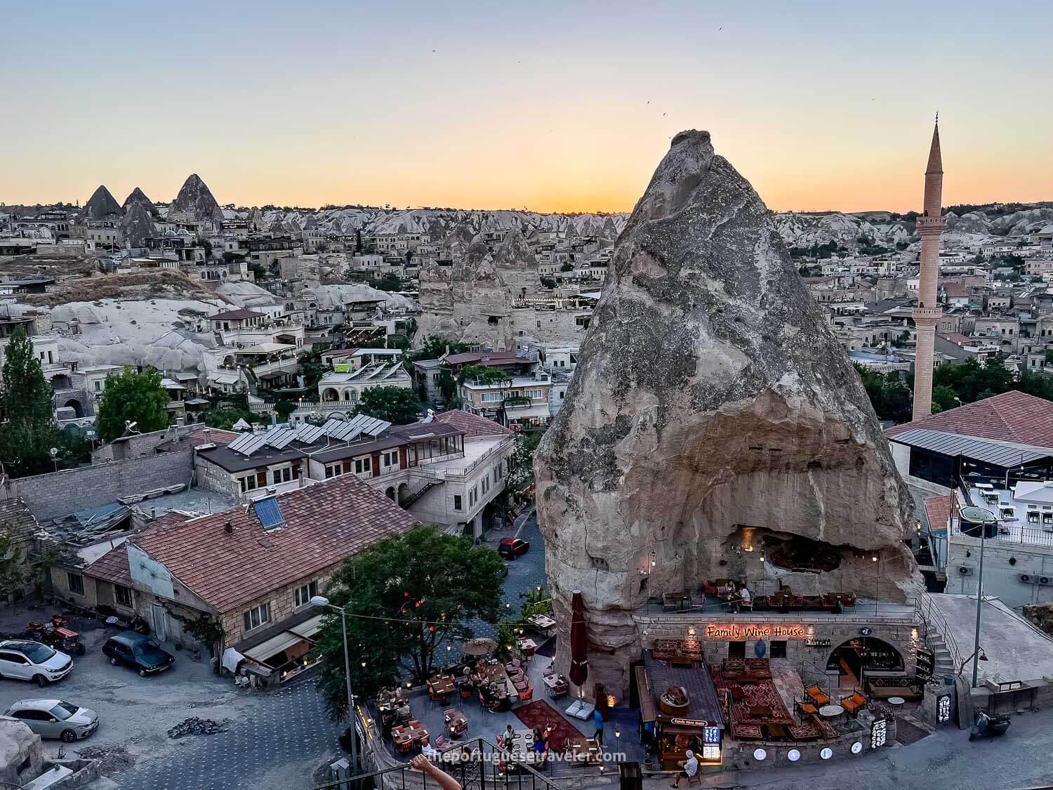 The sunset at the Castle Cave Hotel Rooftop