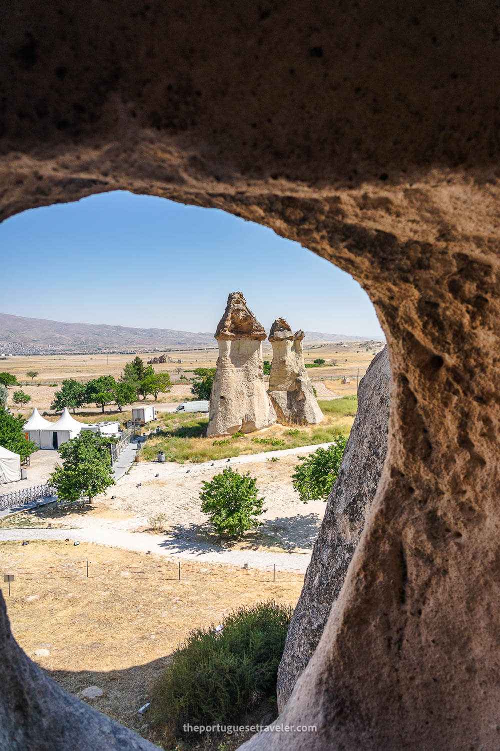 A window on the Monks Valley, on the Cappadocia Red Tour
