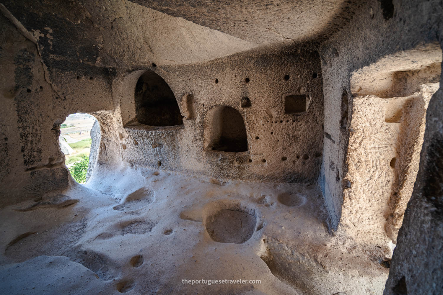 A wide angle shot of an interior in Monks Valley