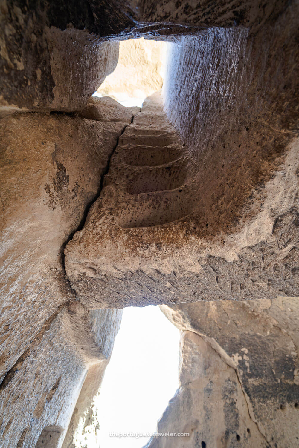 The steep stairs inside Monks Valley