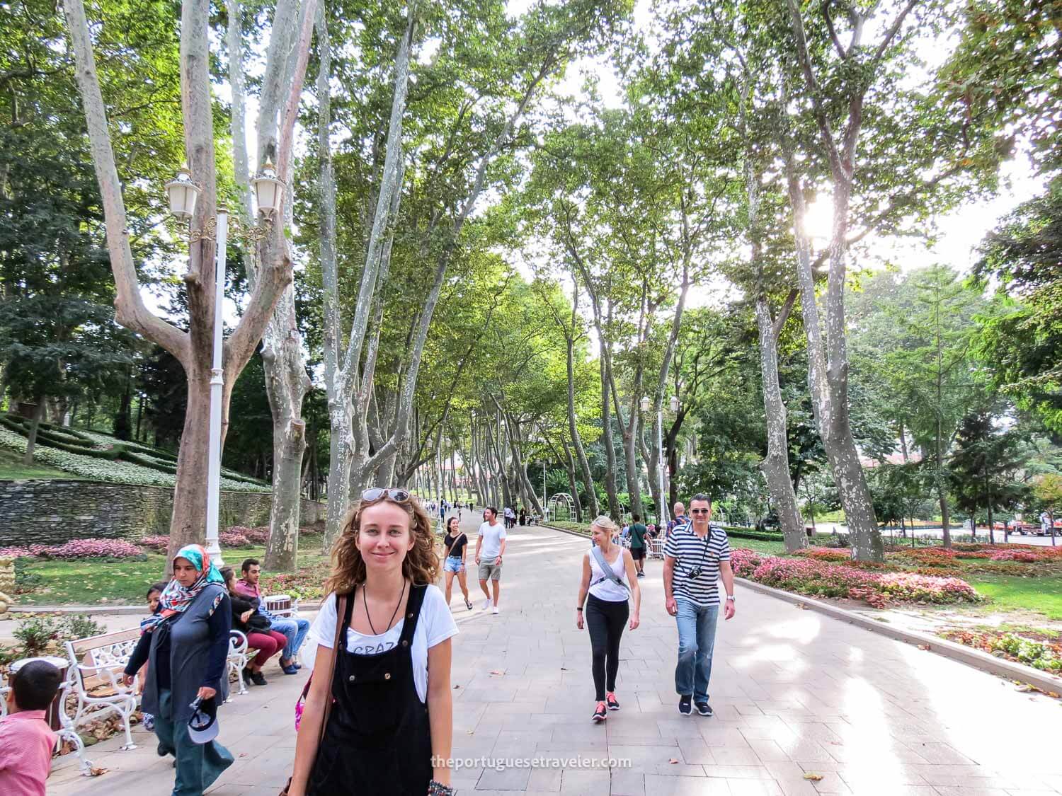 Ece at the Gülhane Park near Topkapi Palace in Istanbul