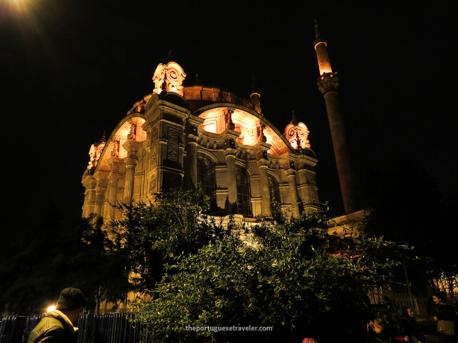 The Ortaköy Mosque at night