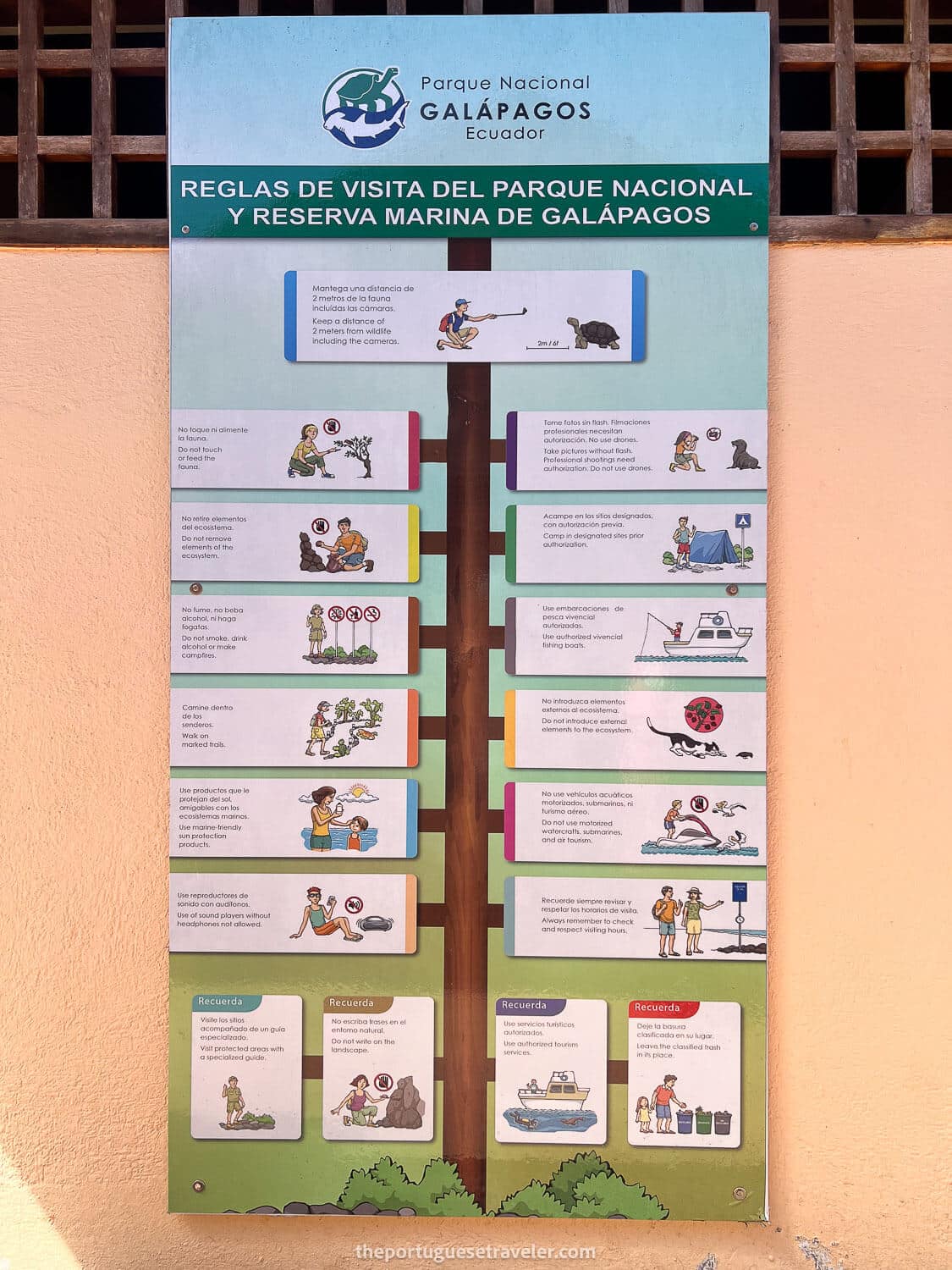 The rules at the tortoise breeding centre in San Cristobal, Galapagos