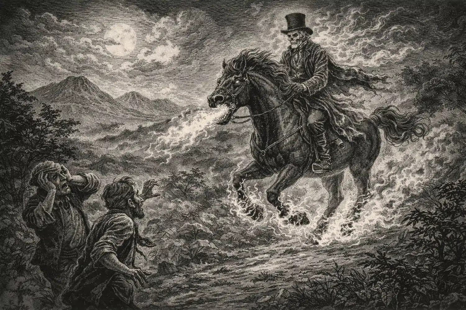 Illustration of El Caballo de Cobo - Galapagos Islands Myths